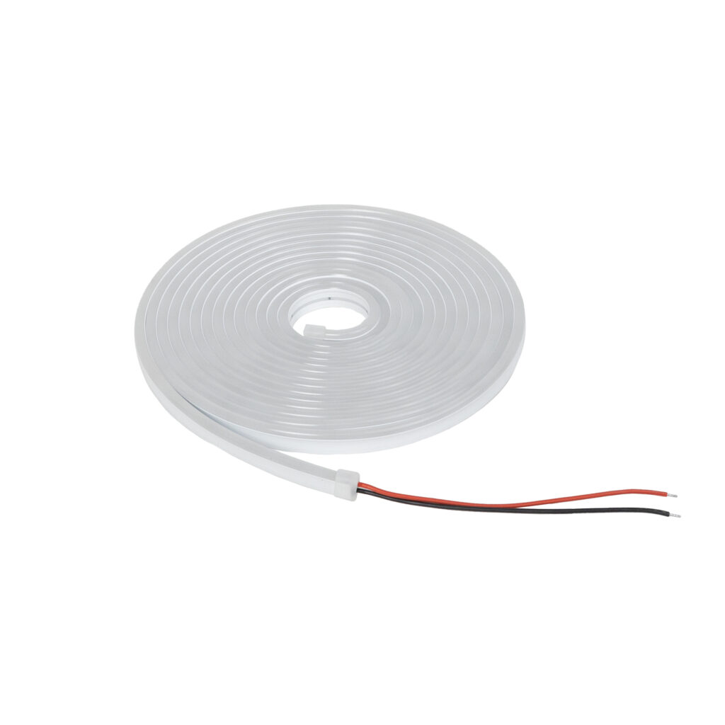 მოქნილი ნეონი - 9,6W/m, 12V, 6*12მმ, 120 დ/მ, IP65, теплый თეთრი (3000K) - 5м, AKS