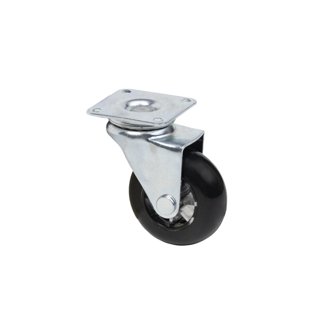 Furniture wheel CRYSTAL/2 d50 h67 with platform, black AKS