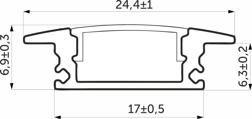 Aluminum mortise profile LIRA-1707 with screen, white, 3m, AKS