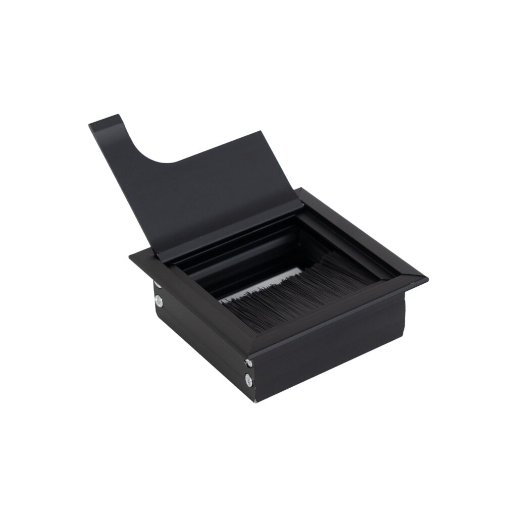 Metal cable pass 80x80mm black AKS