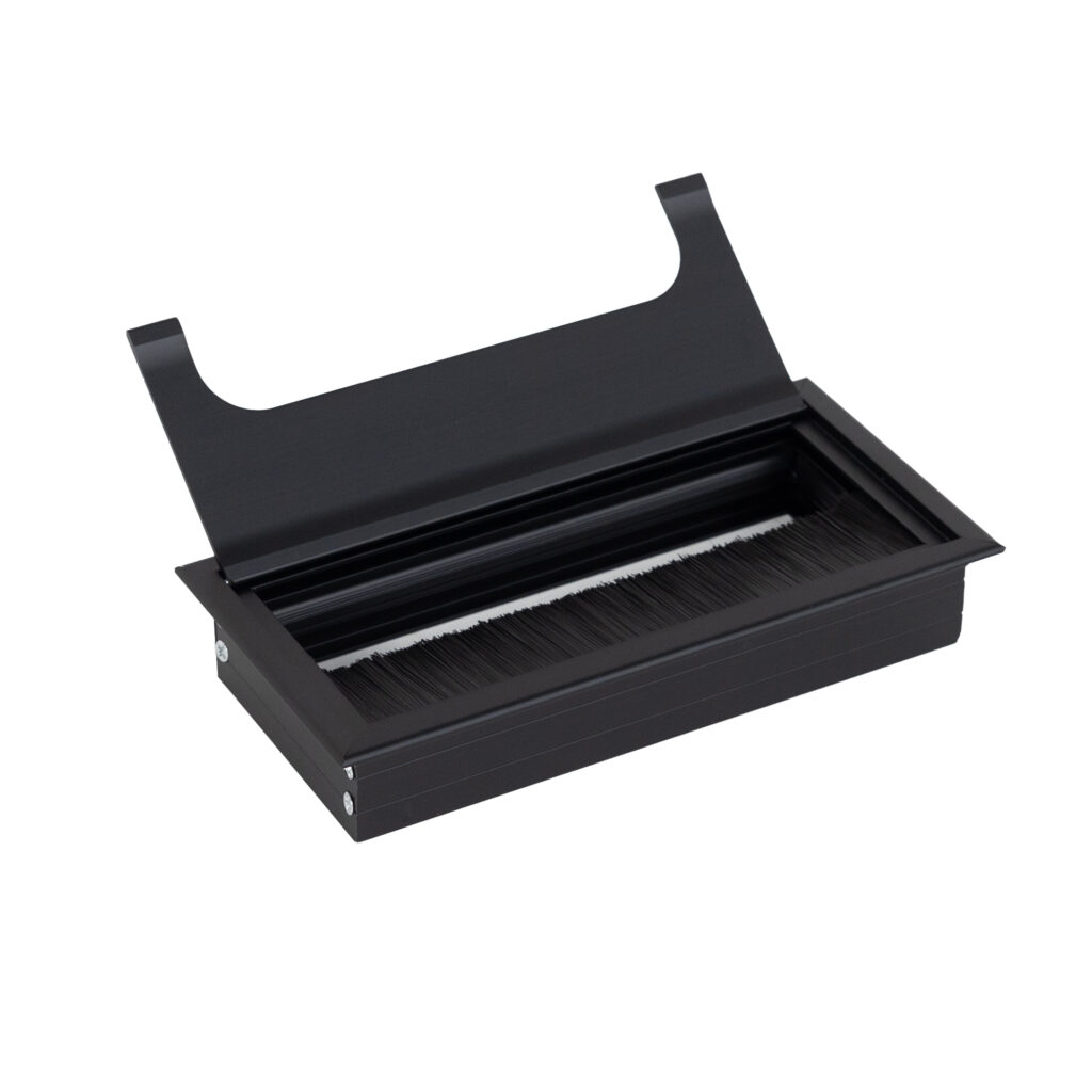 Metal cable pass 80x160mm black AKS