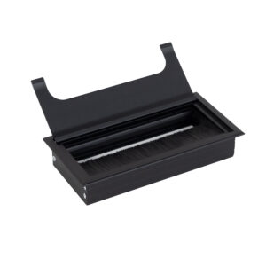 Metal cable pass 80x160mm black AKS - Image 3