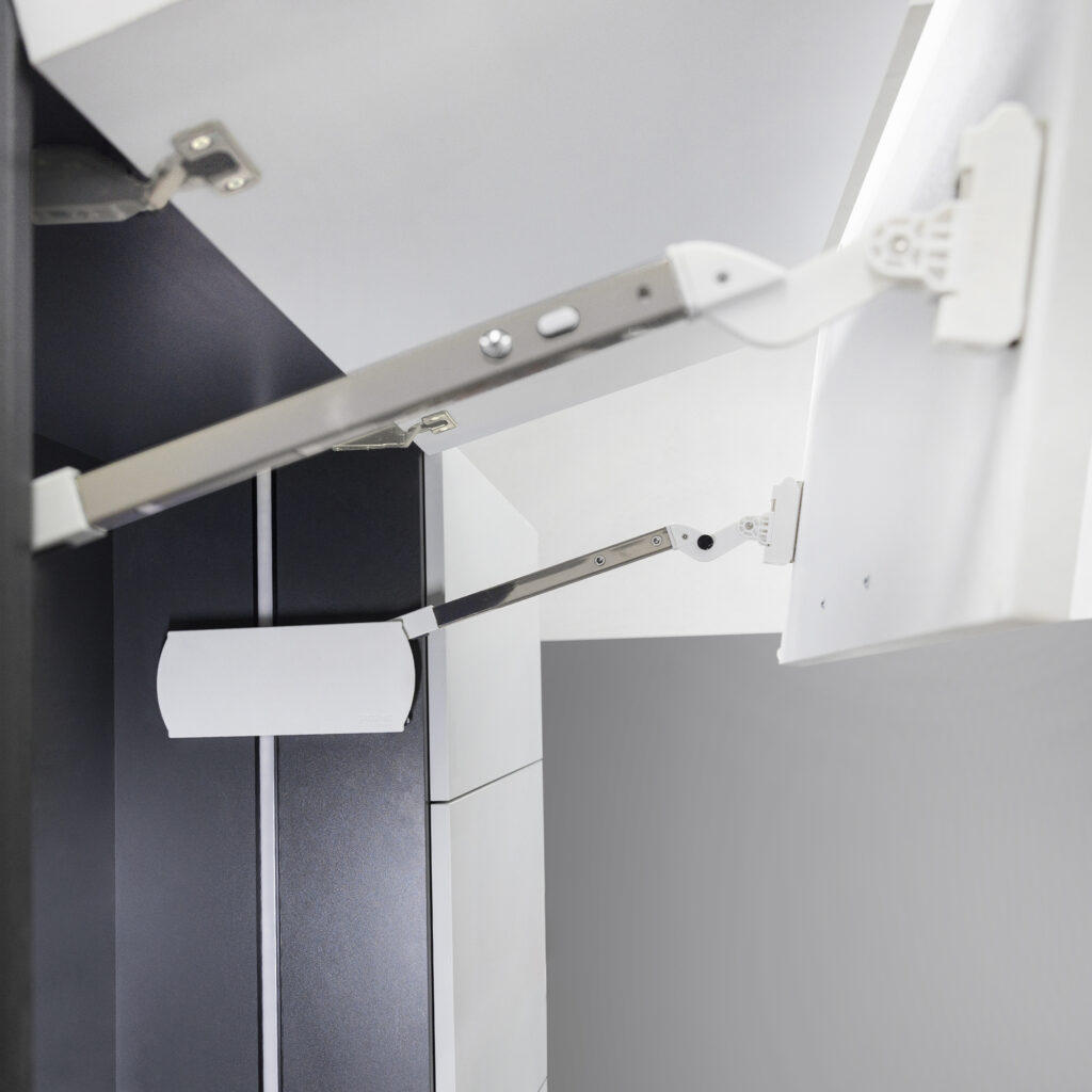 Upper lifting mechanism M with door closer for two doors PRIME by AKS ZEVS white