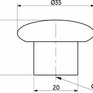 Furniture handle plastic button. PK01/K1 metallic AKS - Image 2