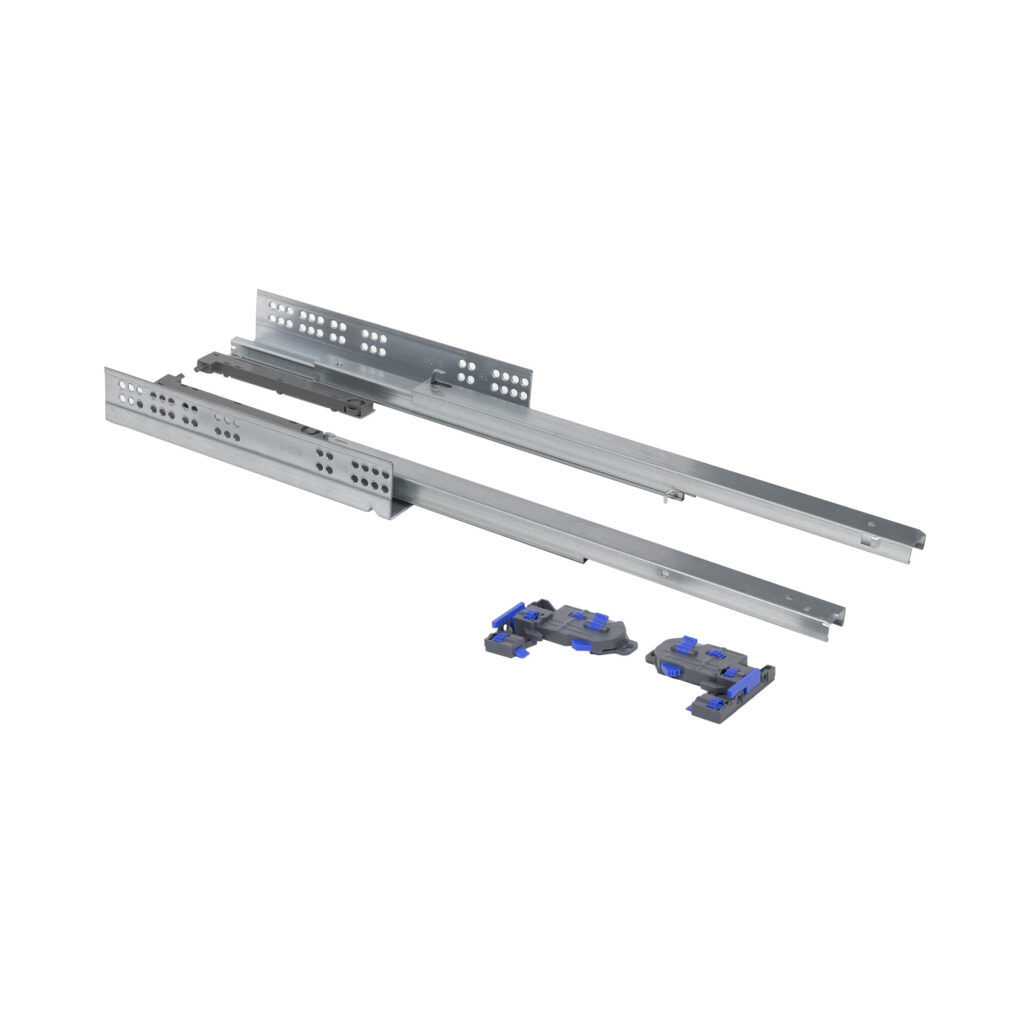 Направляющая скрытого монтажа L-450 push to open ДСП до19mm с замками PRIME by AKS 3D полное выдвижение