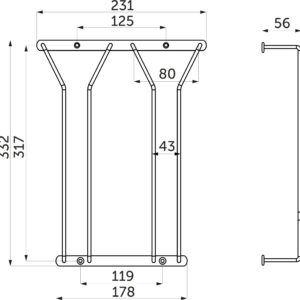 NORWIG double-row hanging glass holder, white AKS - Image 2