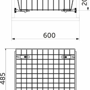 Выдвижная корзина для белья 600 (555*485*200) б/н, графит WIEXPOL - изображение 2