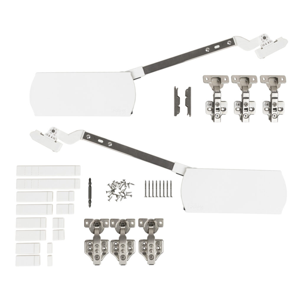 Upper lifting mechanism M with door closer for two doors PRIME by AKS ZEVS white