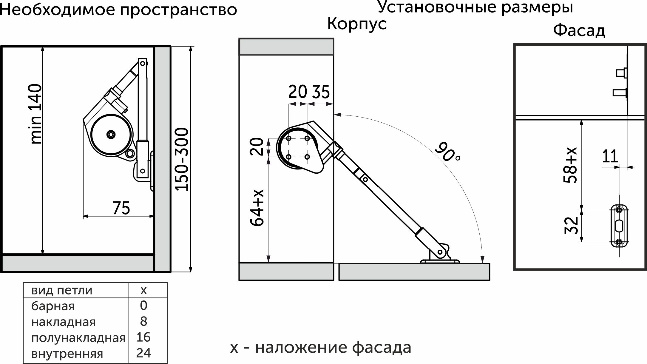 Подъемный механизм барный нижний AKS SMART LIFT черный мини - изображение 2