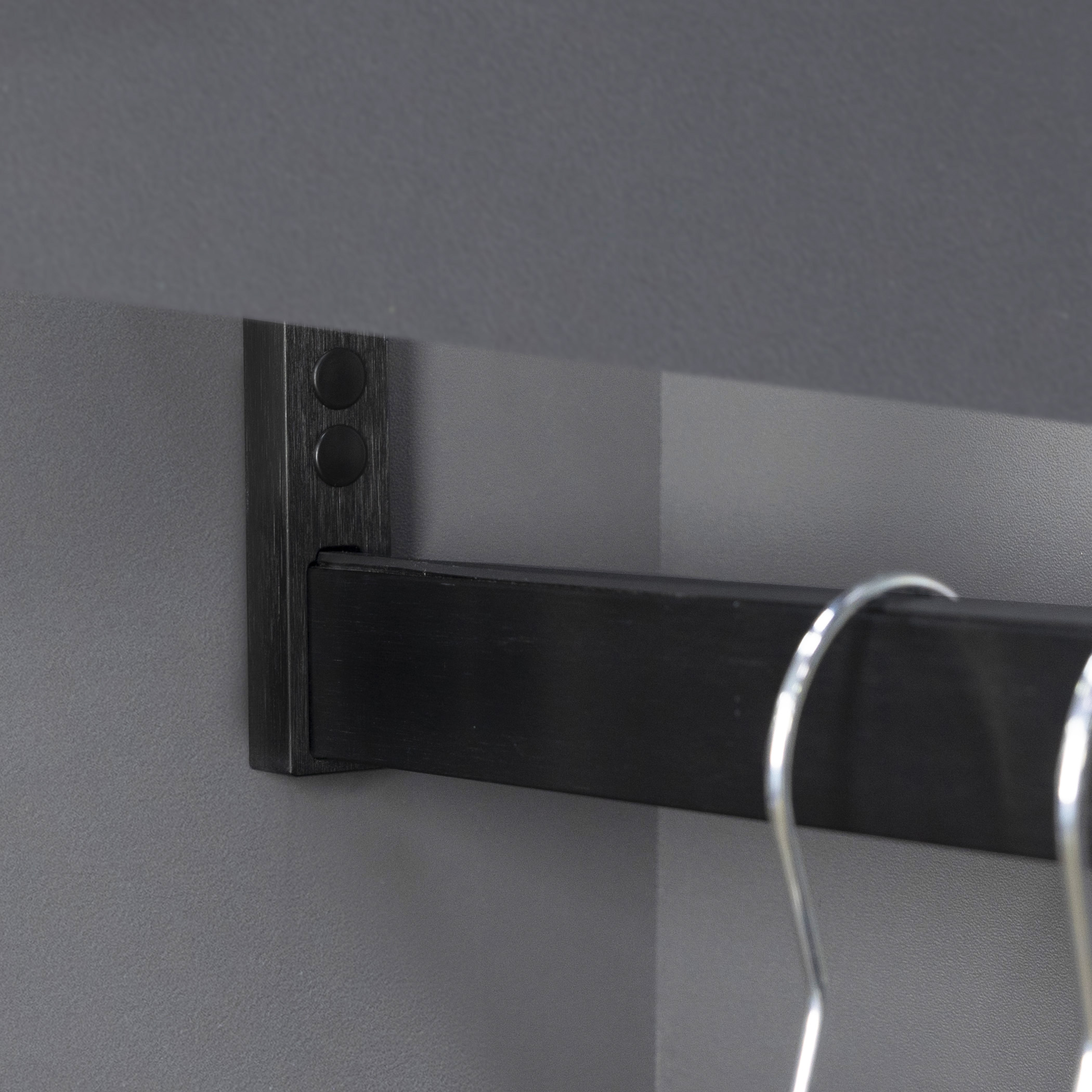 Rectangular wardrobe rod holder. FAME/1 end, black brush AKS - Image 4