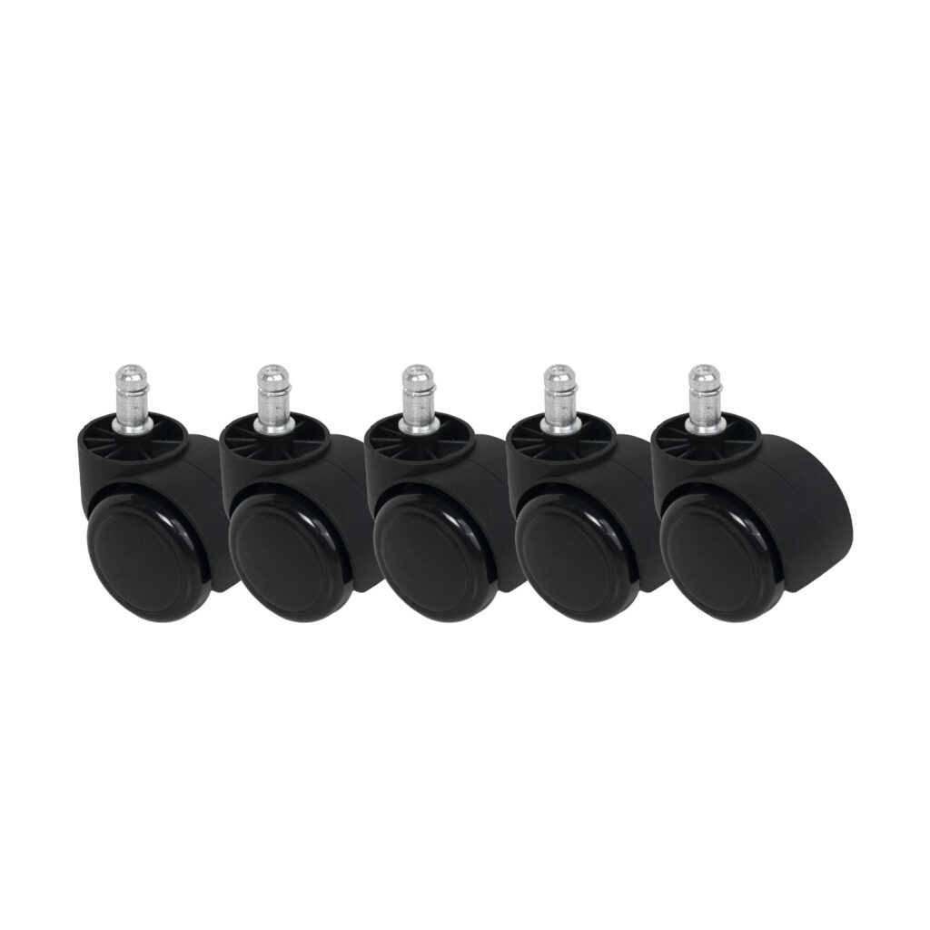 Furniture wheel plast. FURNI d50 with rod, black AKS