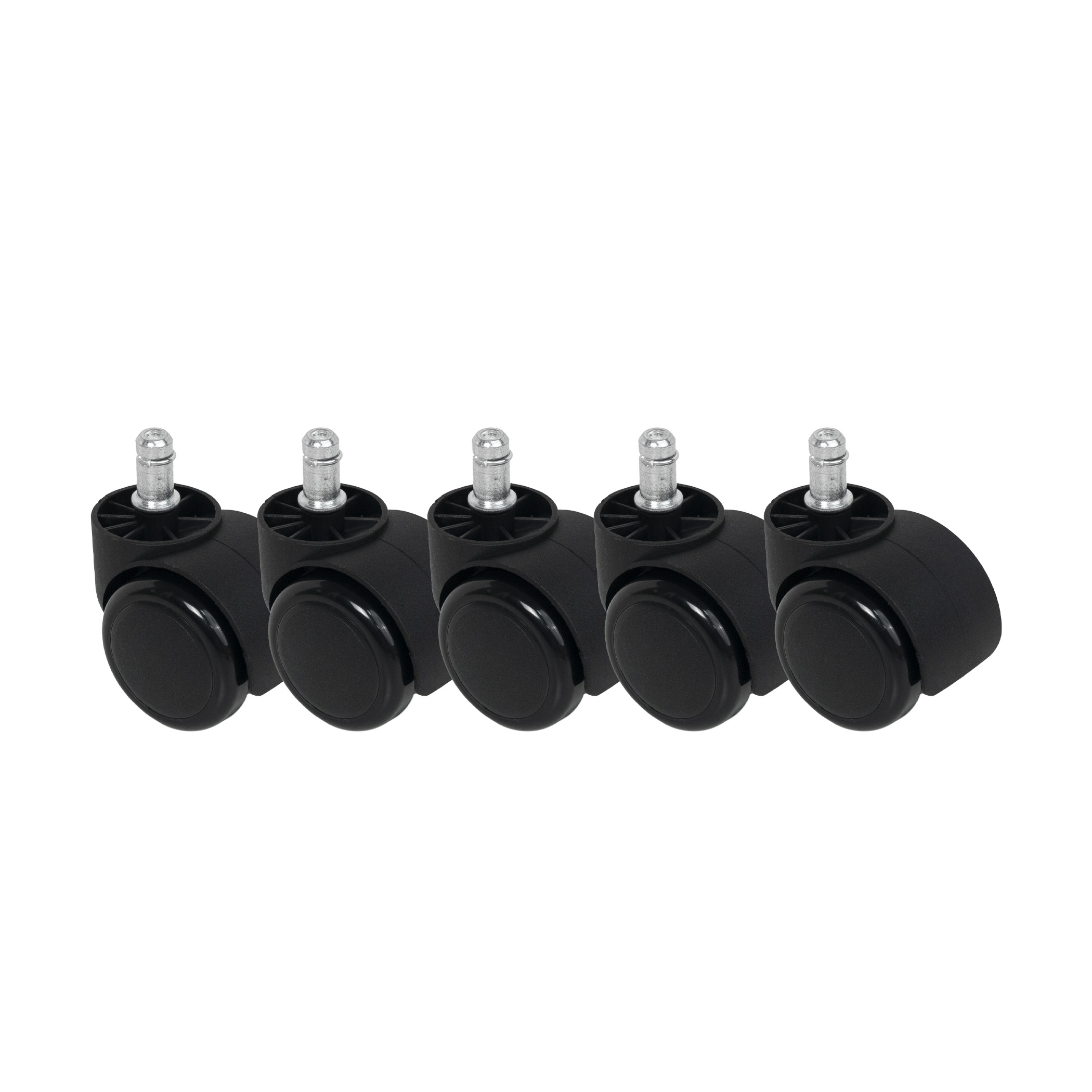 Furniture wheel plast. FURNI d50 with rod, black AKS - Image 4