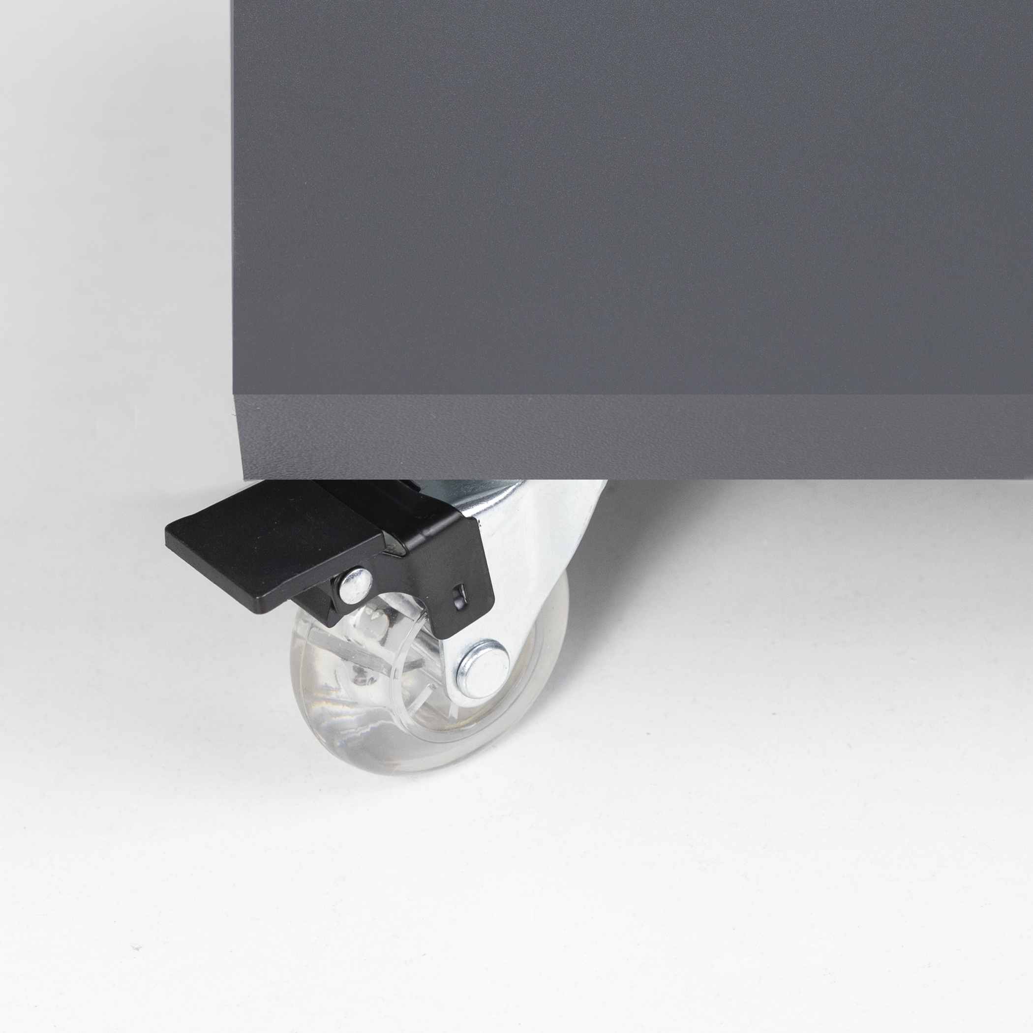 Furniture wheel CRYSTAL/2 d50 h67 with brake pad, transparent AKS - Image 3