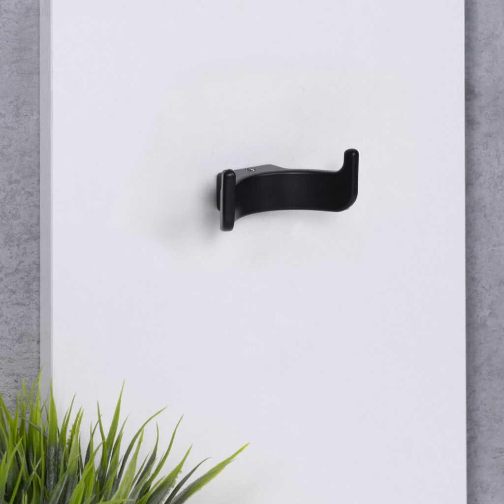 Furniture hook two-horn met. BAR black matte AKS