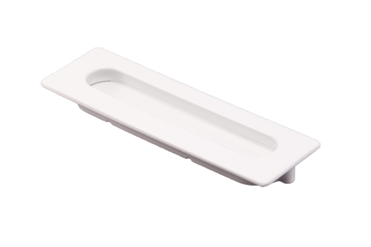 Furniture handle mortise met. ENTRO 128 white, AKS - Image 1