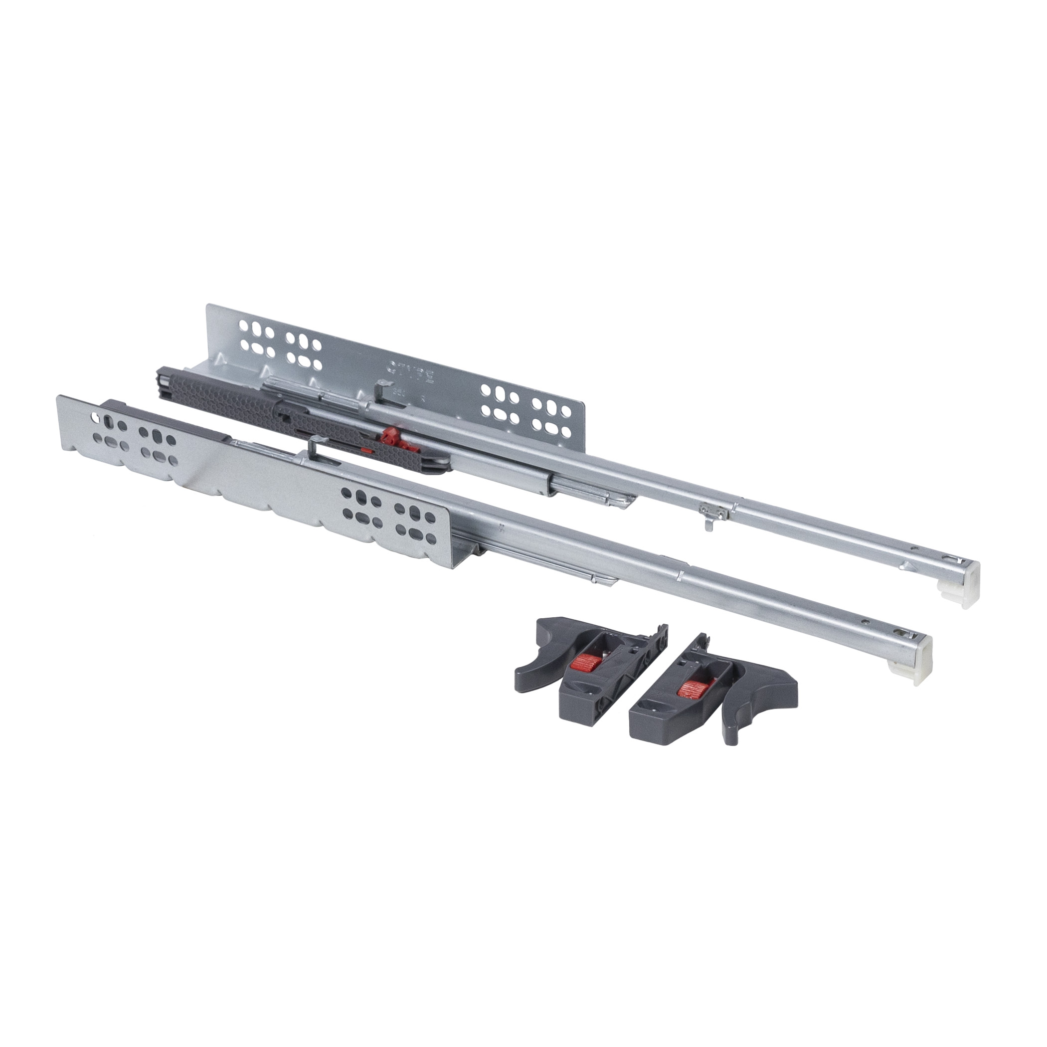 Concealed mounting guide L-400 with chipboard door closer up to 19mm with AKS QType locks, full extension - Image 1
