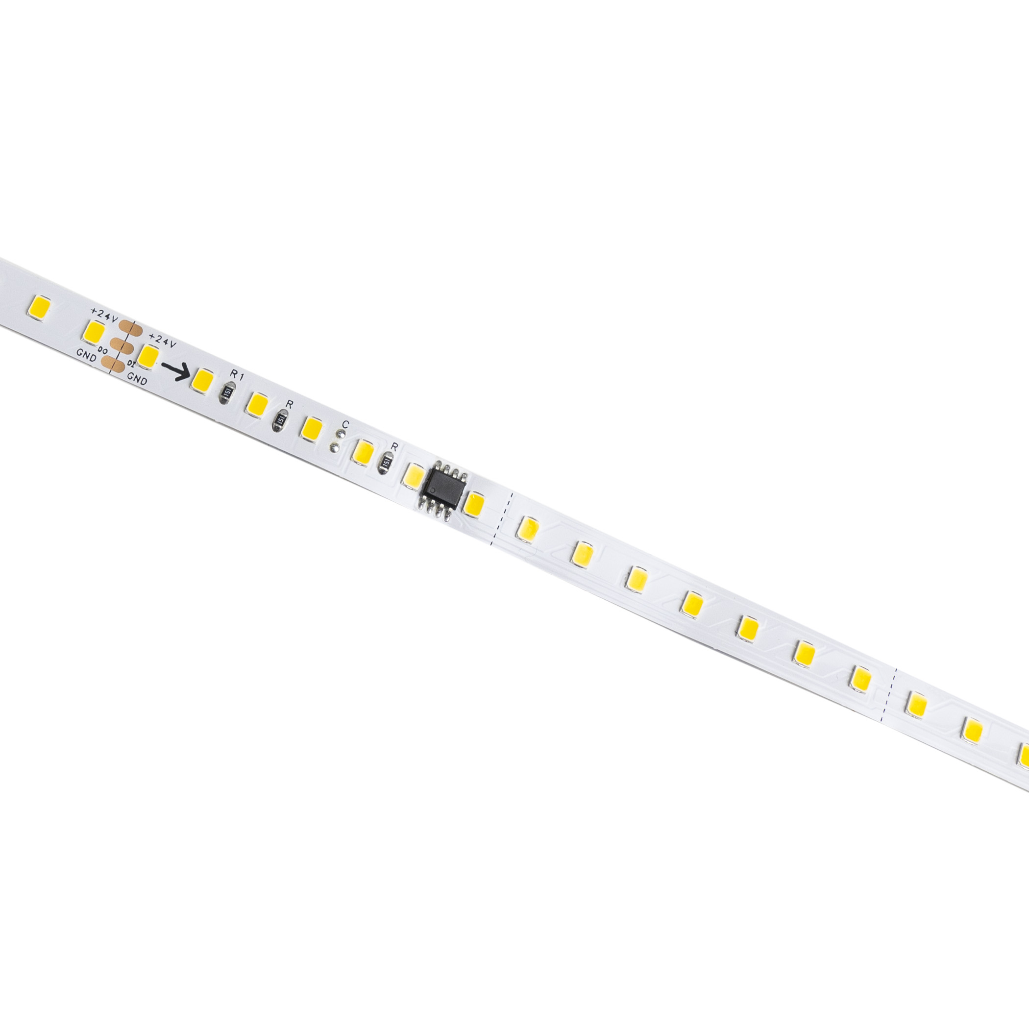 Лента светодиодная SPI ("Бегущий огонь") - 12W/m, 24V, 8мм, 2835, 126 д/м, IP20, холодный белый (6000K) - 10м, AKS - изображение 3