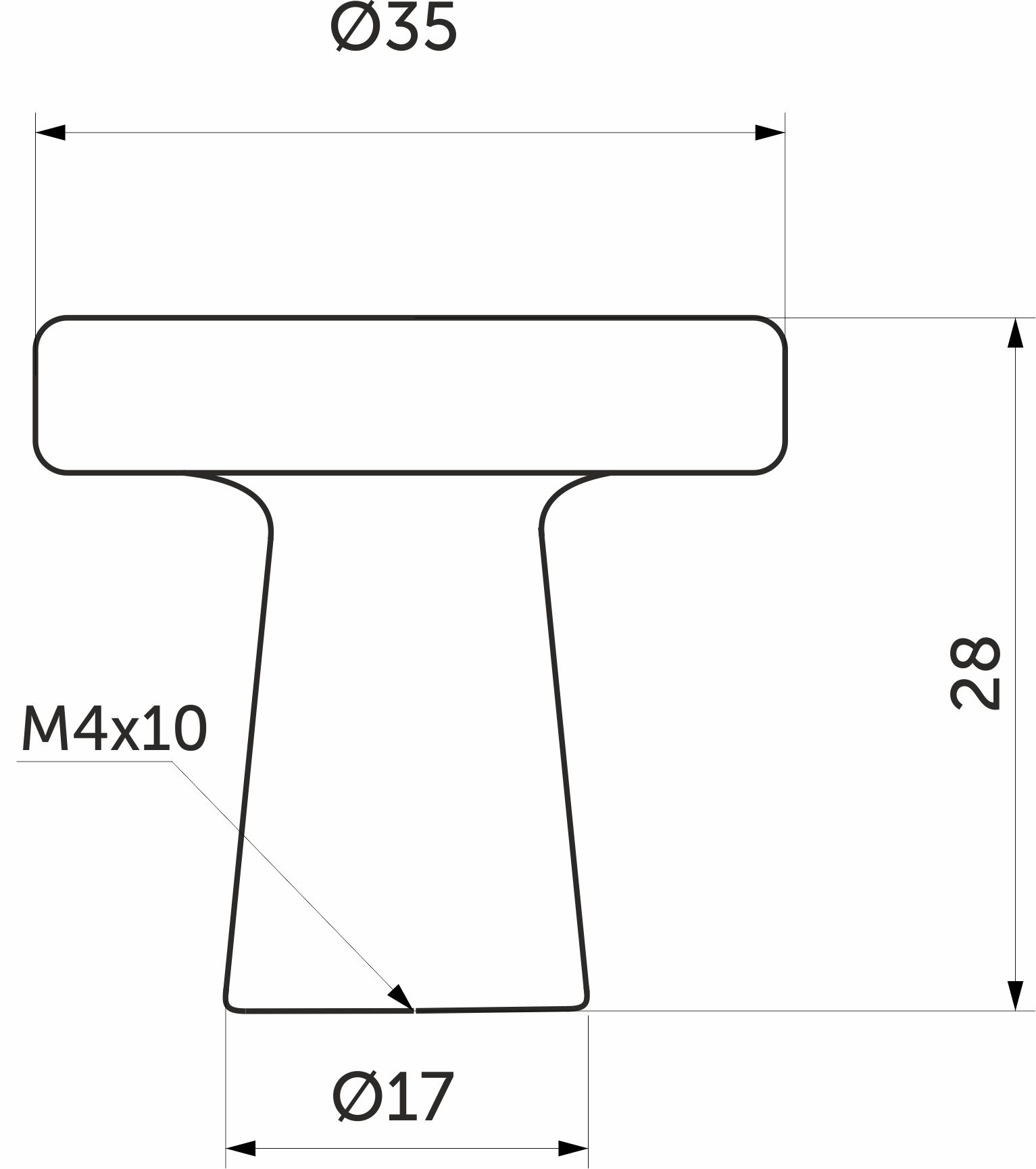 Furniture handle met button SOLO black matte, AKS - Image 2