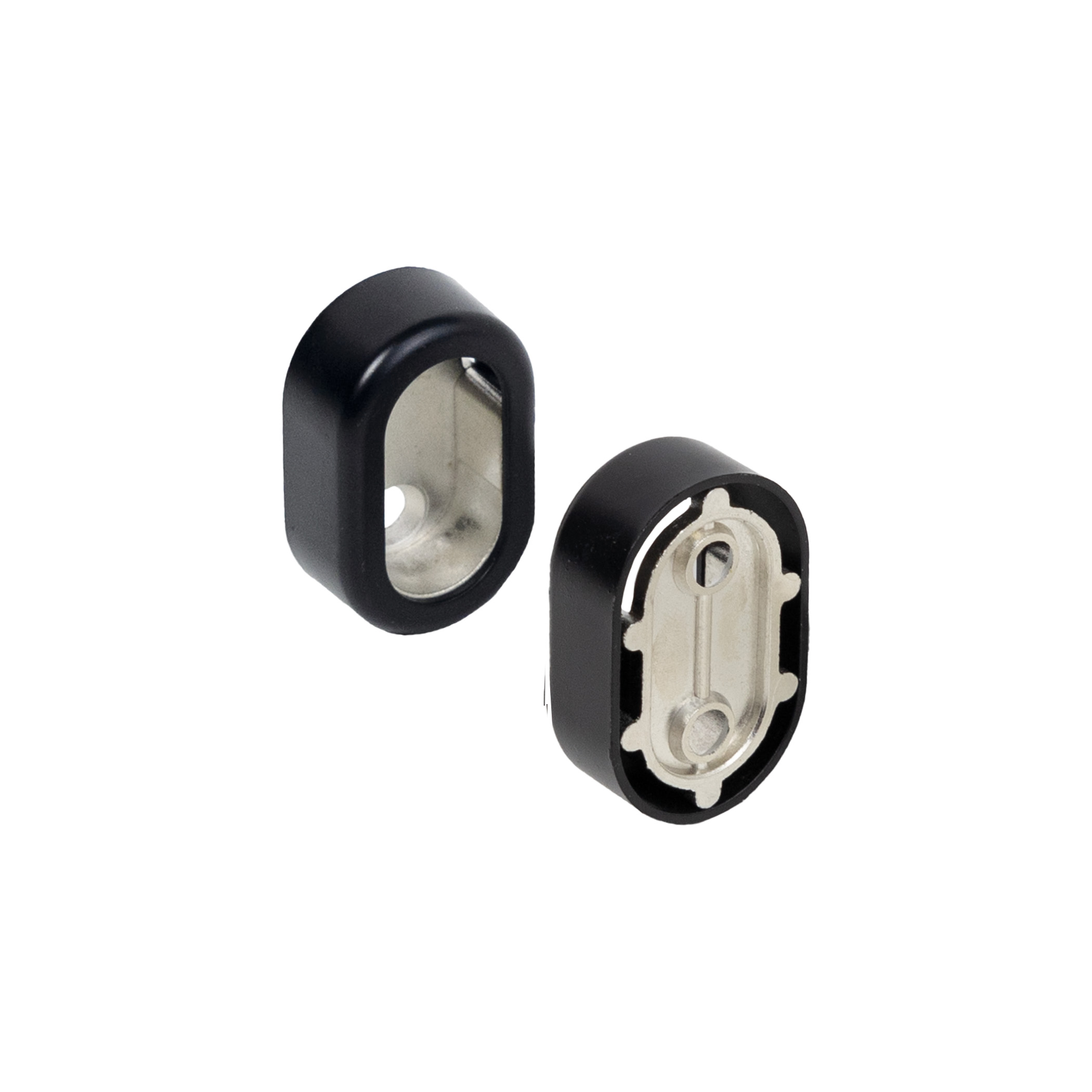 Holder (socket) oval pipe 30*15, matte black AKS - Image 1