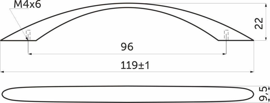 Ручка меб. скоба мет. US26 96 мат. хром, AKS