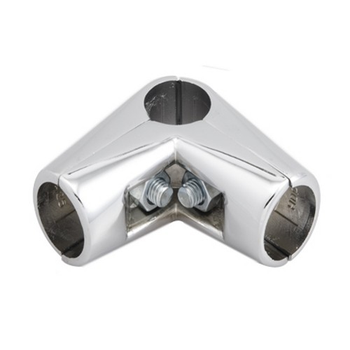3-pipe connector d25 (579) angled, chrome AKS
