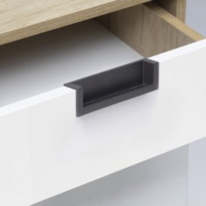 Furniture handle mortise met. DN50 128 mat. black, AKS - Image 4