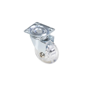 Furniture wheel CRYSTAL/1 d50 h64 with platform, transparent AKS - Image 1