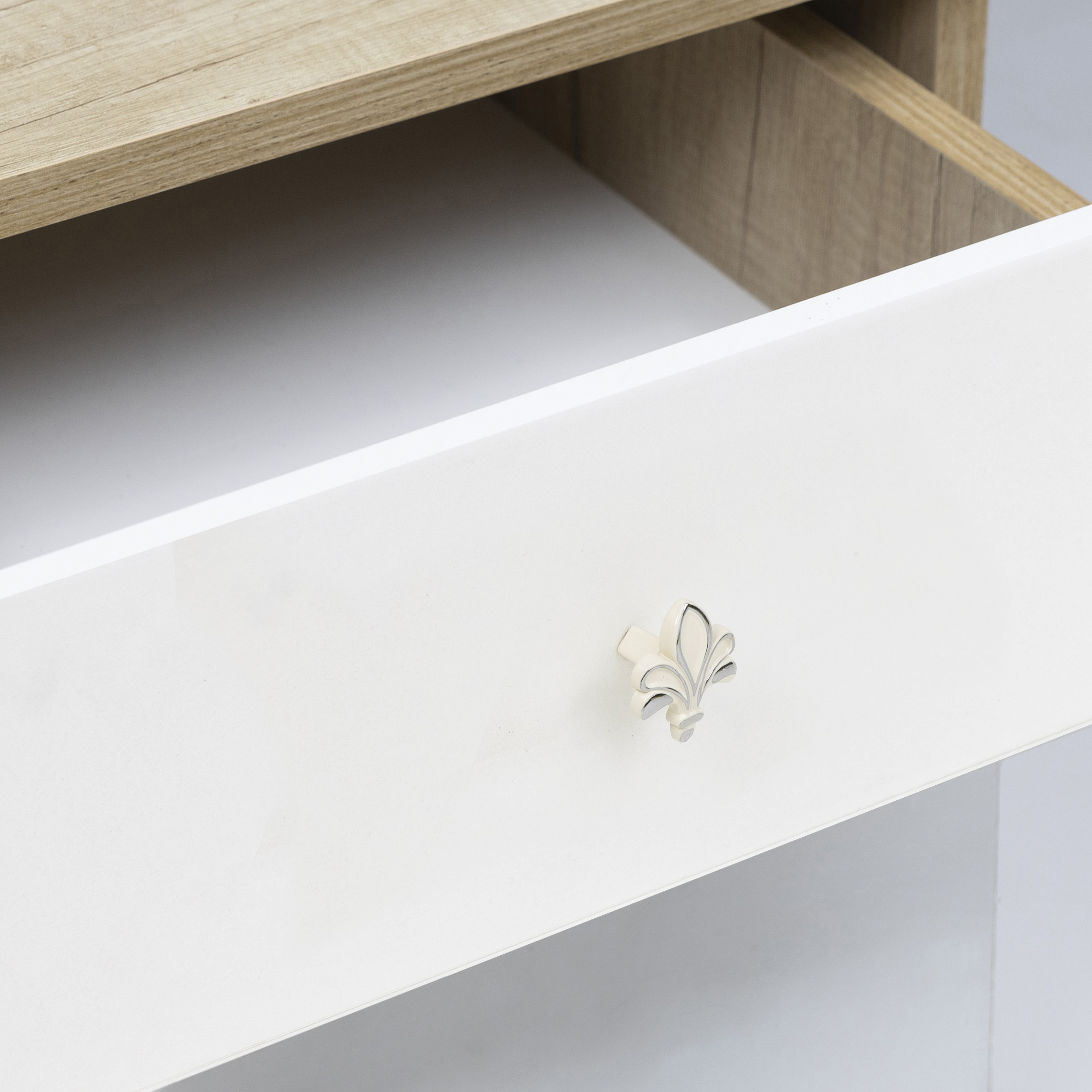 Furniture handle met button MILK silver white, AKS - Image 5