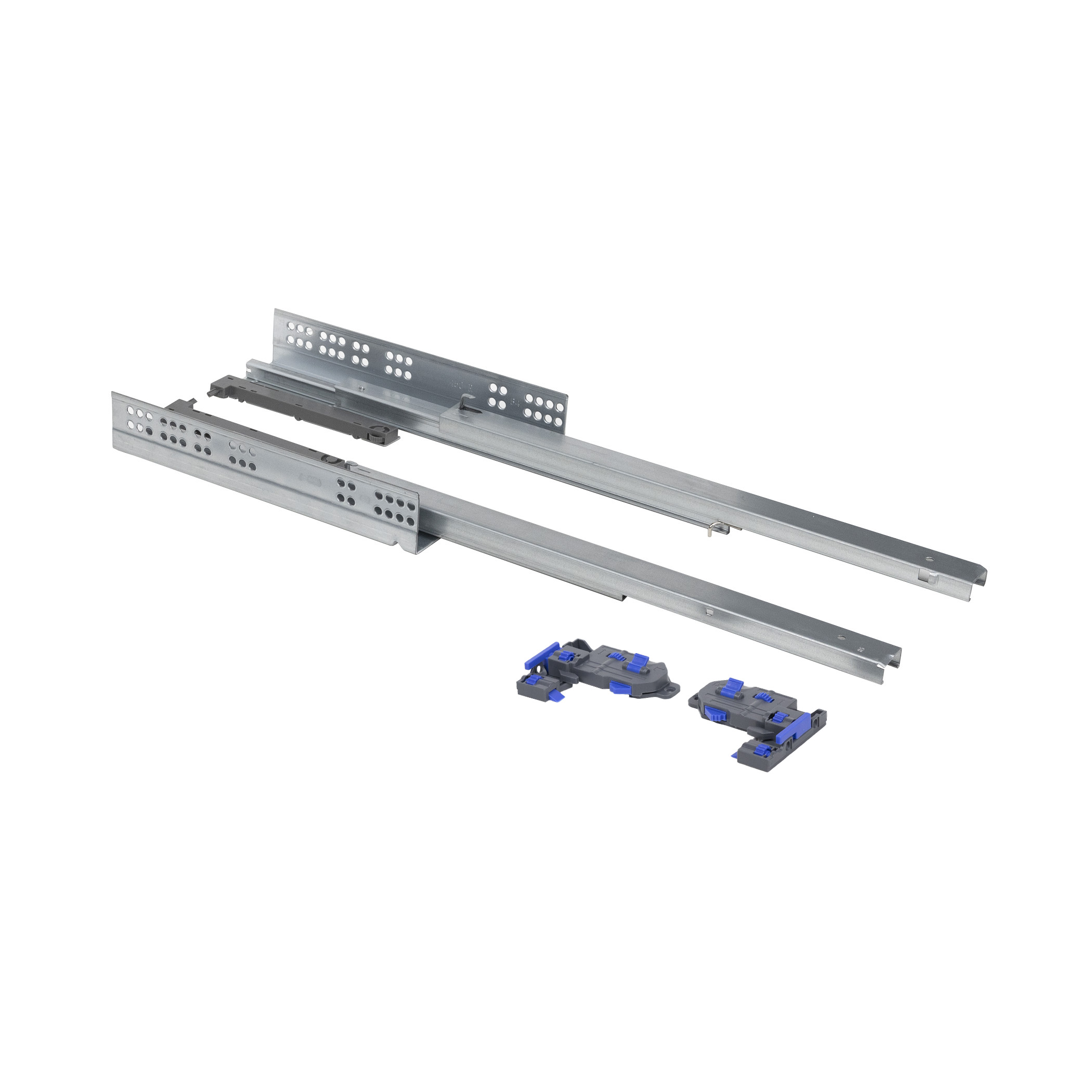 Направляющая скрытого монтажа L-350 push to open ДСП до19mm с замками PRIME by AKS 3D полное выдвижение - изображение 1