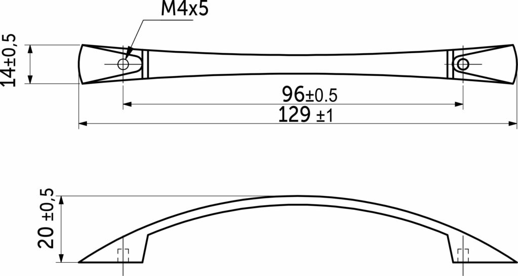 Ручка меб. скоба мет. UN90 96 мат. хром, GRIDLI