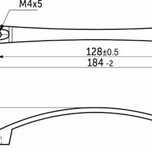 Furniture handle UN90-128/184, chrome - Image 2