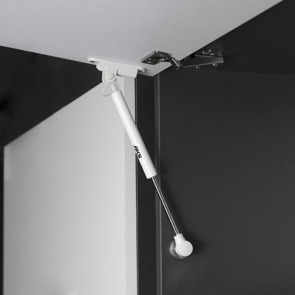Gas top lift 100N with door closer white AKS PLUS