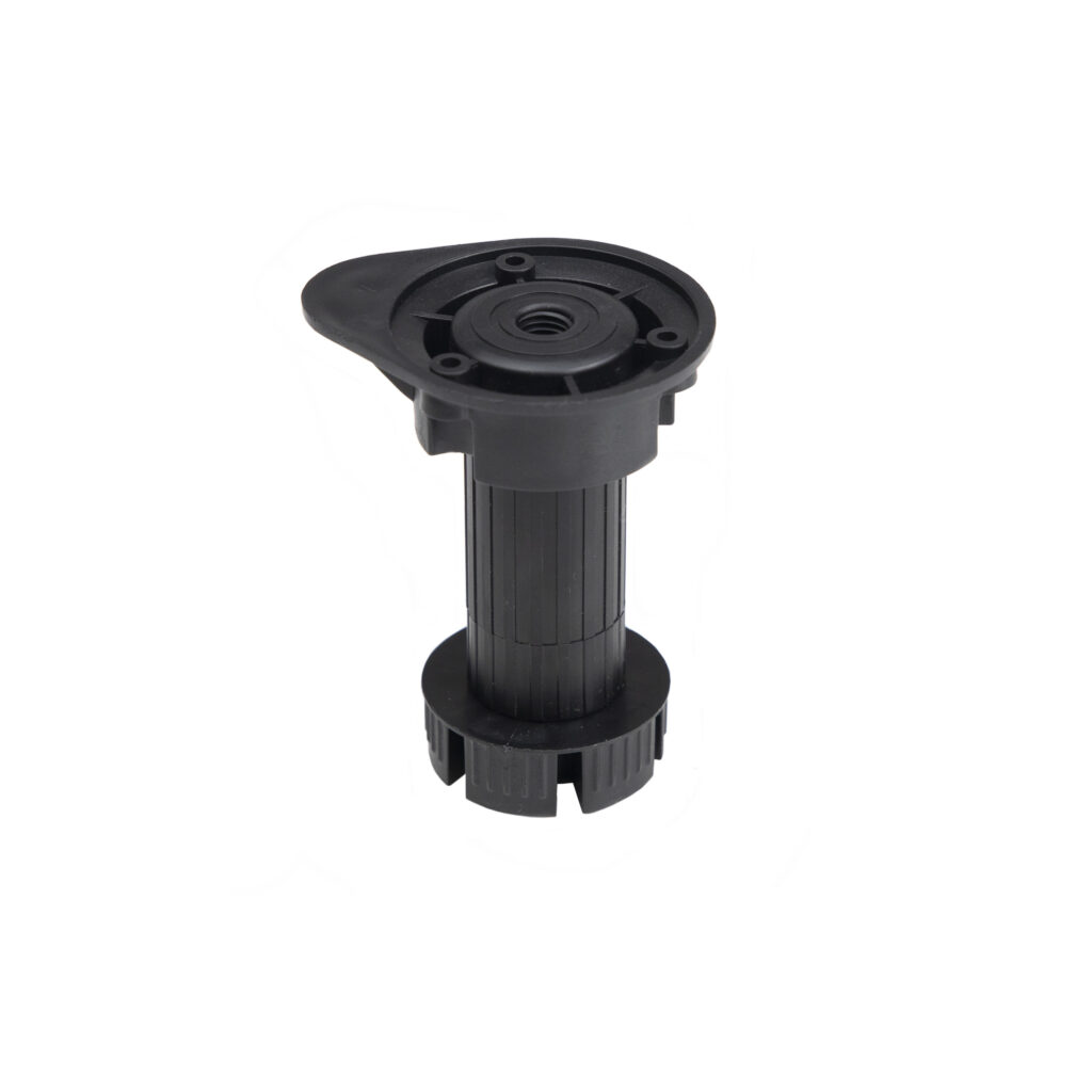 Kitchen support plast. h100 three-piece with oval mount, black (1 pack = 250 pcs.) AKS