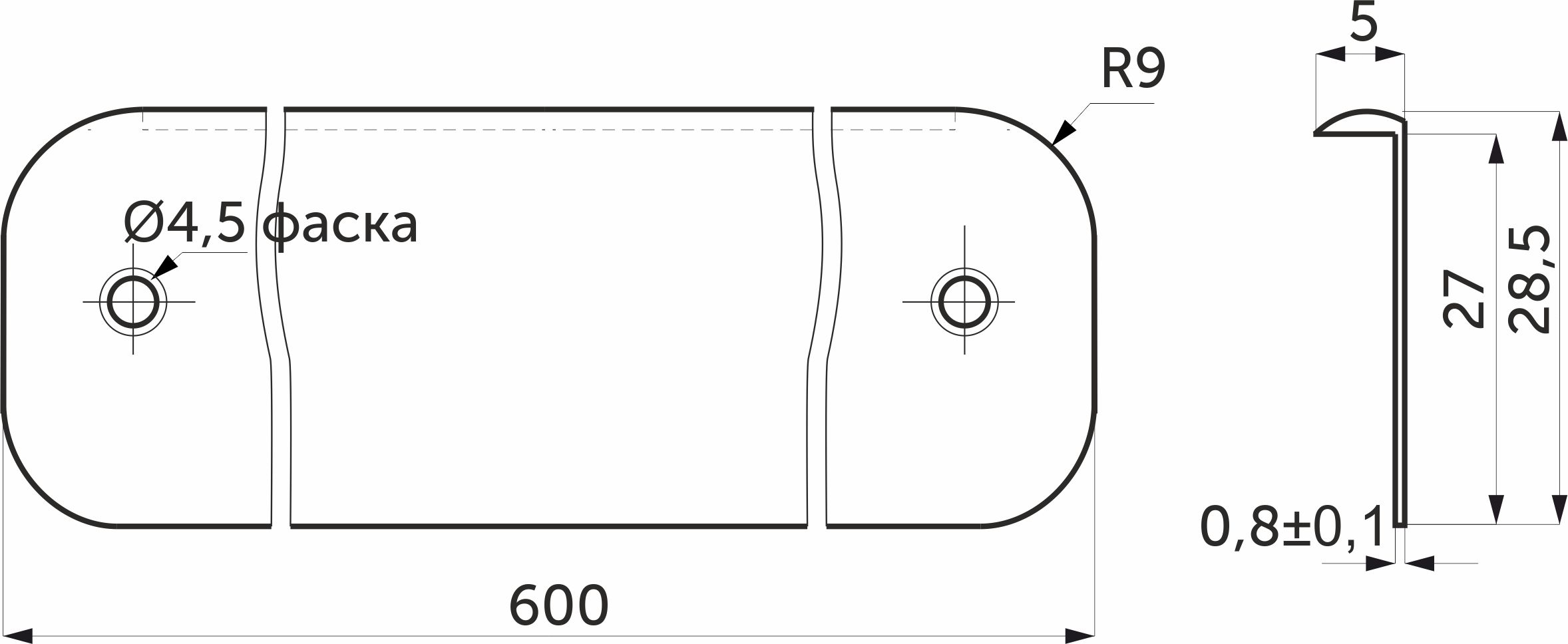 End strip for table top 26 SKIF universal aluminum AKS - Image 2
