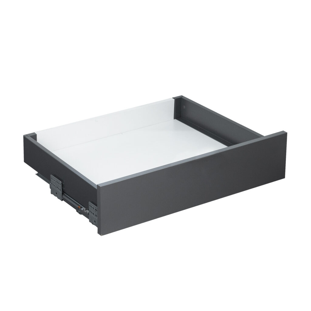 Drawer system Slimbox Evolution L-450 H=84 graphite PUSH TO OPEN Chipboard16mm