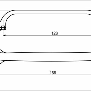 Furniture handle bracket met. EIVIND 128 black, AKS - Image 2