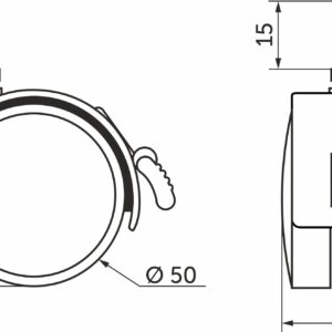 Furniture wheel plast. d50 with M8 screw with brake, black AKS - Image 2