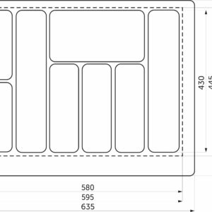Лоток для столовых приборов 700 PIXEL 635*485, черный AKS - изображение 2