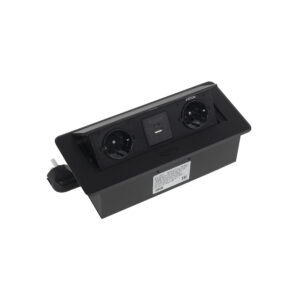 გამოსაწევი გამანაწილებელი Nova USB, 2 საკონტაქტო ბუდე, USB A + USB C, შავი, AKS - Image 1