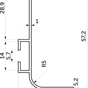 Aluminum profile GOLA L-shape, 5.5m, silver AKS - Image 2