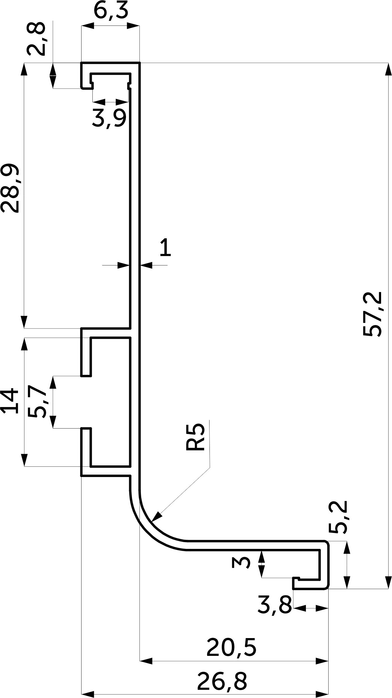 Aluminum profile GOLA L-shape, 5.5m, silver AKS - Image 2