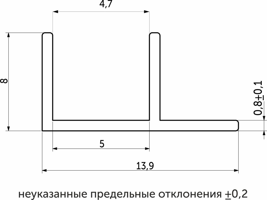 Планка კუთხის,  4 არა პრიალა (L=0.6) AKS