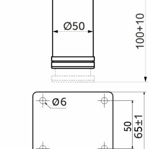 Furniture support meth d50 h100 with adjustable white AKS - Image 2