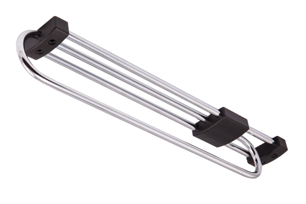 Retractable hanger L-400/430 reinforced oval, chrome/black GRIDLI