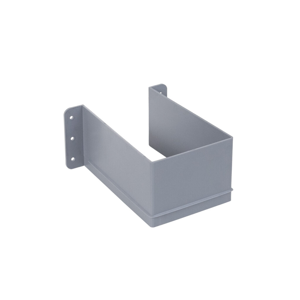 Siphon rim, rectangular, grey, plastic, RF