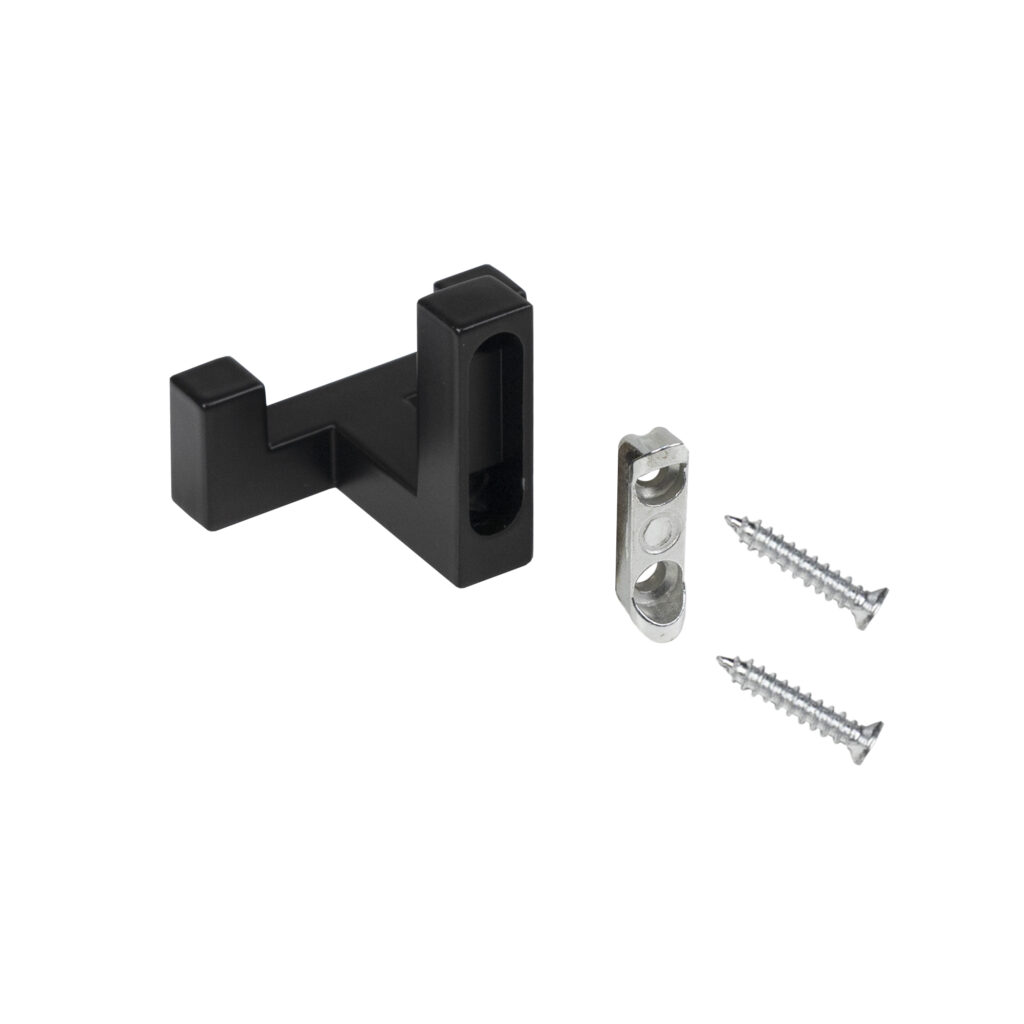 Furniture hook two-horn met. BENZ matt black AKS