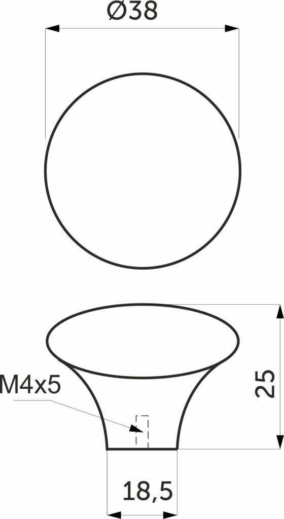 Furniture handle ceramic button GP20 cream, brown AKS sheet