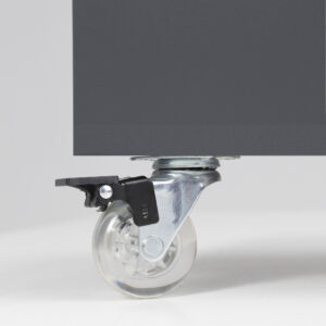 Furniture wheel CRYSTAL/2 d50 h67 with brake pad, transparent AKS - Image 4