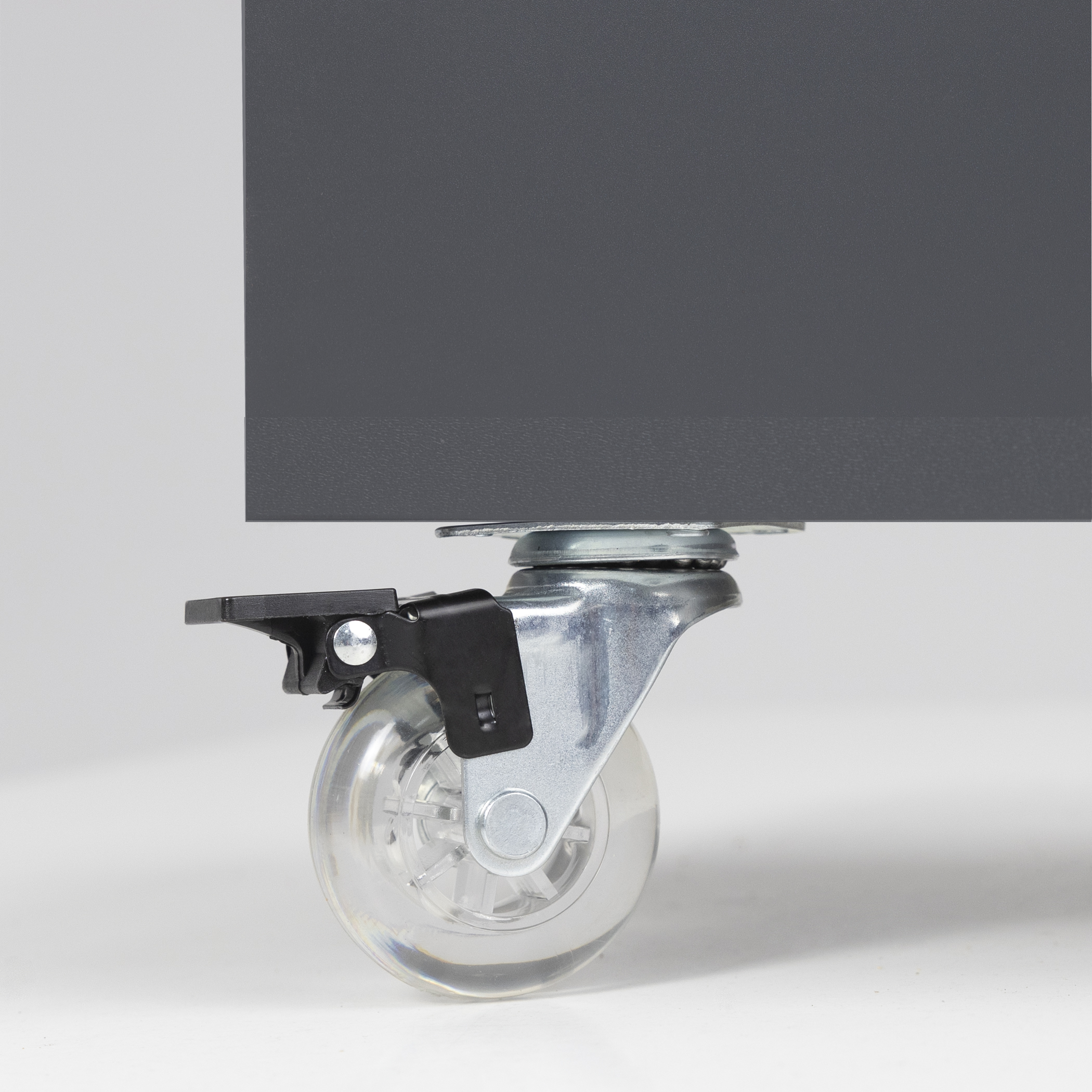Furniture wheel CRYSTAL/2 d50 h67 with brake pad, transparent AKS - Image 4
