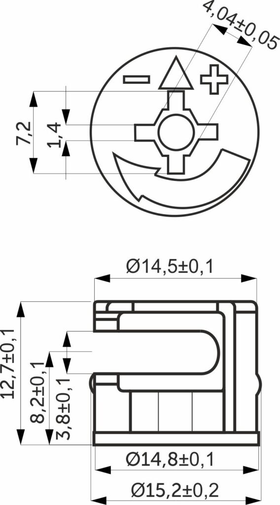 Eccentric 15x12.8 for 18 mm plate (pack/1 thousand pieces) AKS